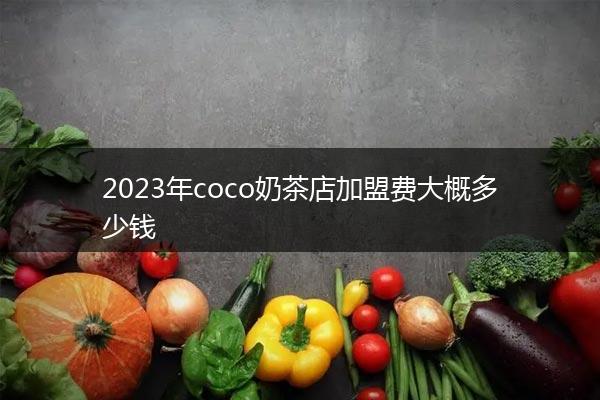 2023年coco奶茶店加盟费大概多少钱