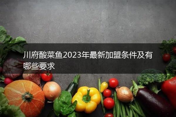 川府酸菜鱼2023年最新加盟条件及有哪些要求