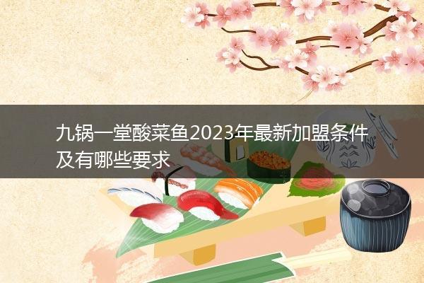 九锅一堂酸菜鱼2023年最新加盟条件及有哪些要求