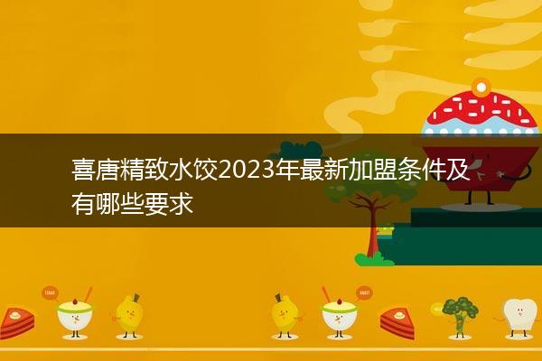 喜唐精致水饺2023年最新加盟条件及有哪些要求