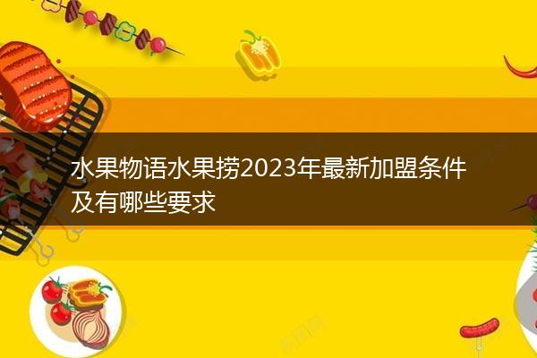 水果物语水果捞2023年最新加盟条件及有哪些要求