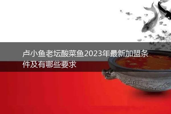 卢小鱼老坛酸菜鱼2023年最新加盟条件及有哪些要求