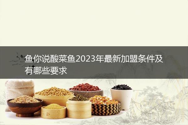 鱼你说酸菜鱼2023年最新加盟条件及有哪些要求