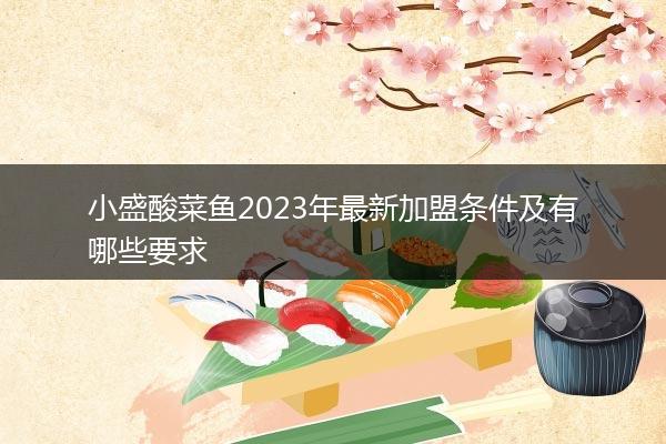 小盛酸菜鱼2023年最新加盟条件及有哪些要求