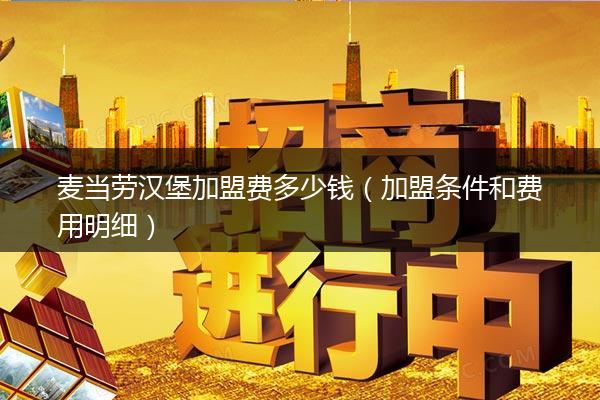 麦当劳汉堡加盟费多少钱（加盟条件和费用明细）